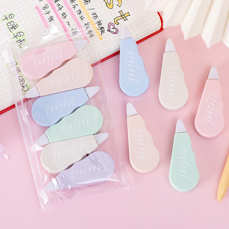 Correction Tape Roller - 6 stks/set Leuke Macaron Kleur Correctie